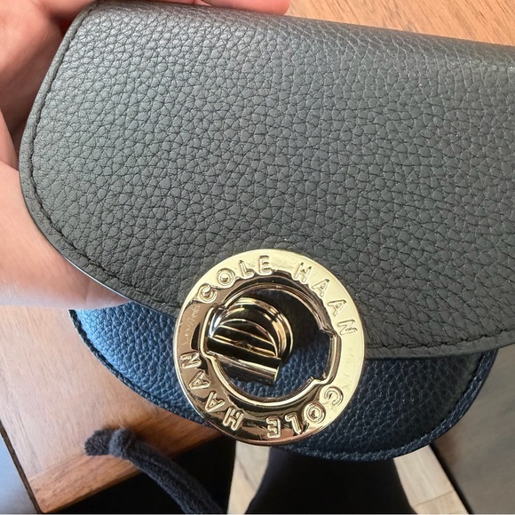 NWOT Cole Haan Black Leather Crossbody Bag - Picture 6 of 9